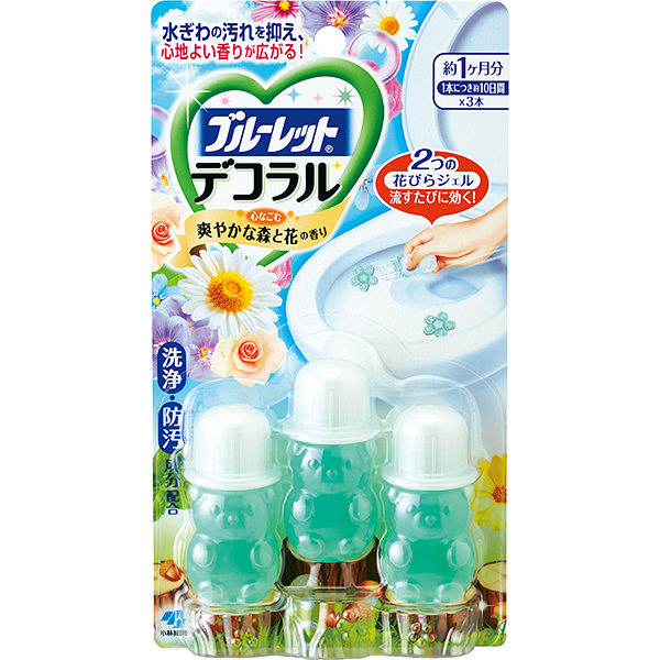 小林製薬 ブルーレット デコラル トイレ芳香洗浄剤 爽やかな森と花 7.5g×3本